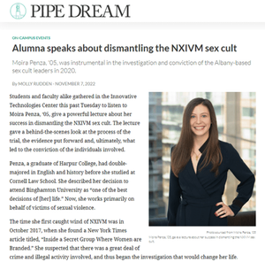 University blog got caught up in the NXIVM war