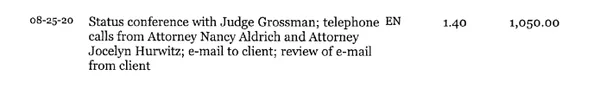 Nusbaum Billing Fraud, fabricates status conference