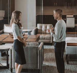 Brandon Craig of Ontocore talking to a member