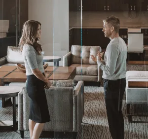 Brandon Craig of Ontocore talking to a member