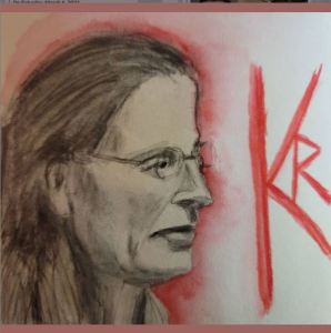 Painting of Clare Bronfman by MK10ART.