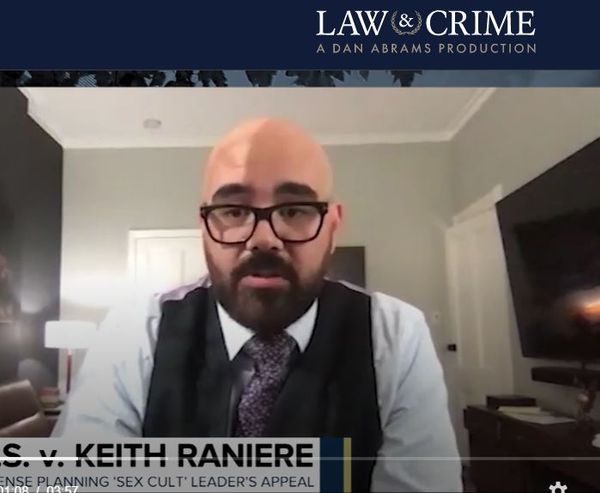 Joseph McBride appears on the Law and Crime  Network defending Keith Raniere.