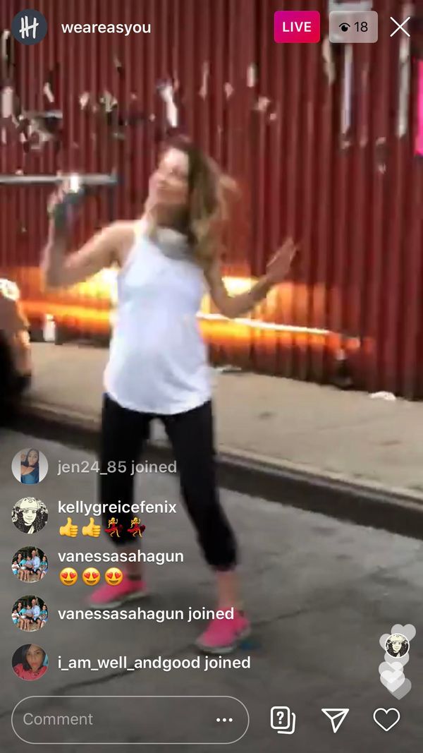 Nicki Clyne dances for her Vanguard outside the MDC.