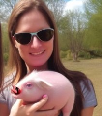 Lillian Lavish with her pet "Vanguard"