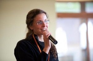 Clare Bronfman on stage at V-Week