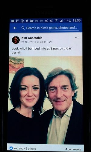 Sara Bronfman's stepfather is British actor Nigel Havers and Kim got to meet him at Sara's birthday party - pre-Raniere arrest.