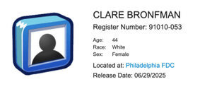 Clare Bronfman Inmate Search