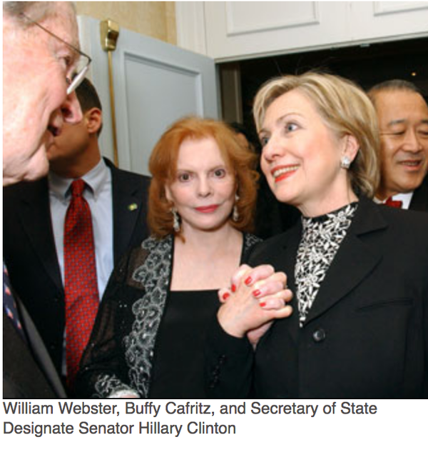 Hillary Clinton with Pam Cafritz's mother Buffy Cafritz