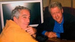 Jeffrey Epstein and Bill Clinton share a laugh.