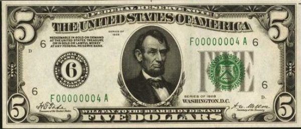 1 $5 bill 111