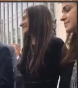 Moira Penza [l] and Tanya Hajjar at a press conference.