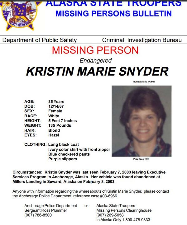 Actually, the missing person flier is wrong about the date she was last seen it was February 6, not February 7, as police reports and witnesses confirm.