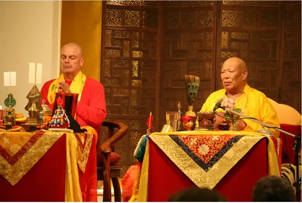 Swami Chetanananda and Lama Wangdu