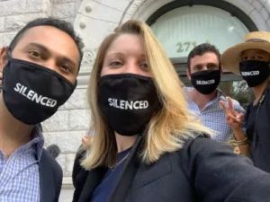 Suneel, Nicki, Marc, Michele and Eduardo (not pictured) outside of the US Attorney's office, where Eduardo delivered the affidavit to the clerk.