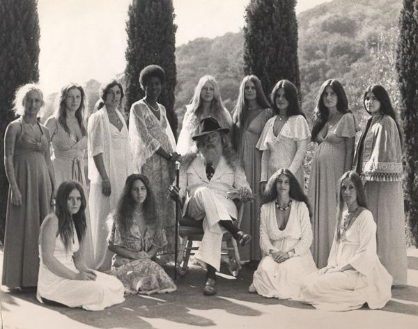 Documentary film "The Source Family," caption:  Father Yod and his 13 wives, Los Angles, 1973.  Photo courtesy Isis Aquarian archives