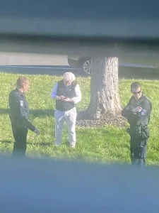 Chris Ambrose seen outside his children's cousin's house trying to arrest his teenage children to force them to live with him.