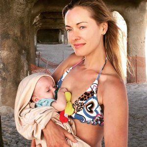 Kristanna with son, Thor.