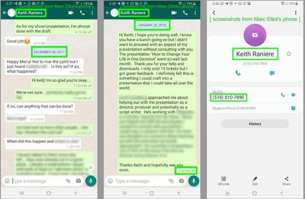 Truth Evidence E.1: Texts between Marc Elliot and Raniere show Raniere was using his U.S. phone will in Mexico