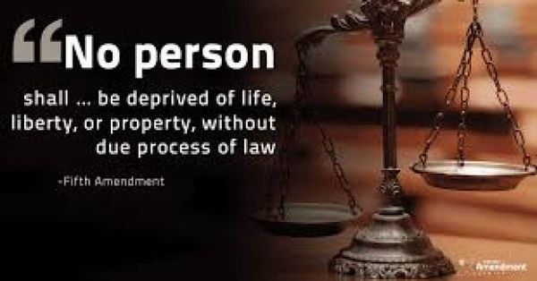 The review of due process via the First Amendment is due process itself.