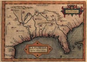 Florida includes the entire Florida peninsula, stretching southward into the Gulf of Mexico and bordered by the Atlantic Ocean to the east.