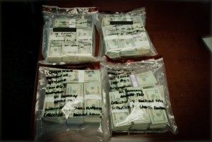 Some of the cash that was found in Nancy Salzman's house.