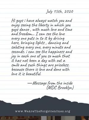 A sample of the kind words and enthusiastic feelings a prisoner purportedly expressed to the weareasyou.