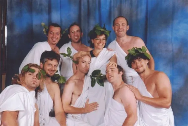 Nancy Salzman with some of her Nxivm students. Nancy used to display this picture on her desk in her office at 455 New Karner Road.