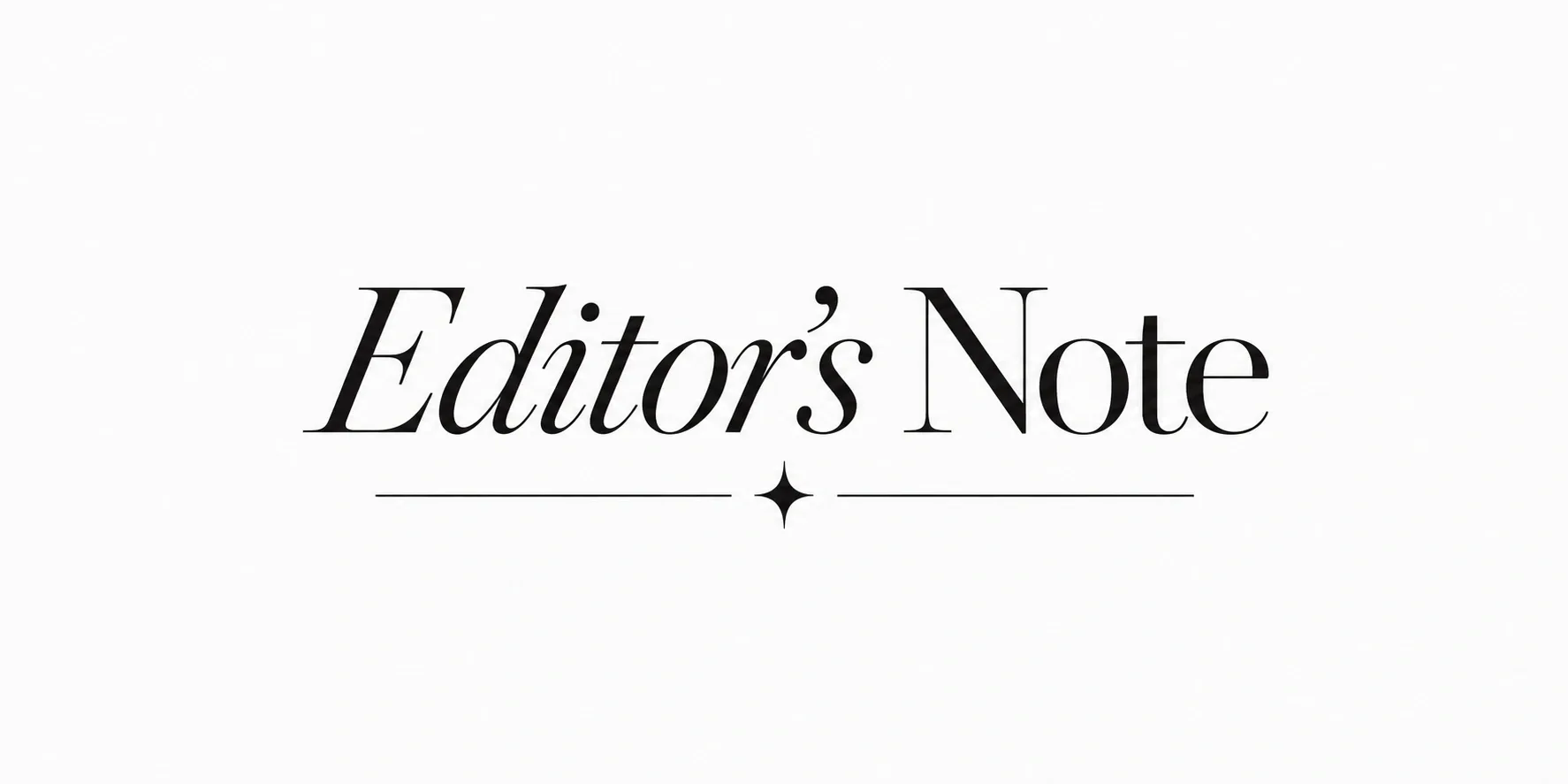 editor's note