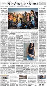 New York Times Front Cover