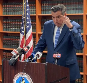DA John Flynn is comfortable at a podium, but Steve Pigeon claims he got so loose with his words to the press, his case is now severely prejudiced.